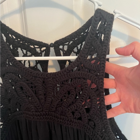 Loft Women’s Sheath Tunic Dress size MP Black Crochet Summer Beachy Casual - Picture 8 of 10